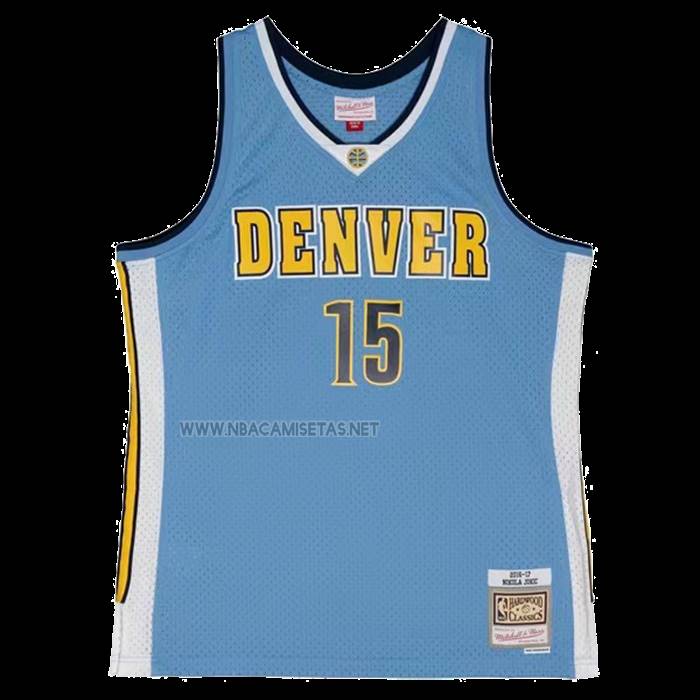 Camiseta Denver Nuggets Nikola Jokic NO 15 Mitchell & Ness 2016-17 Azul